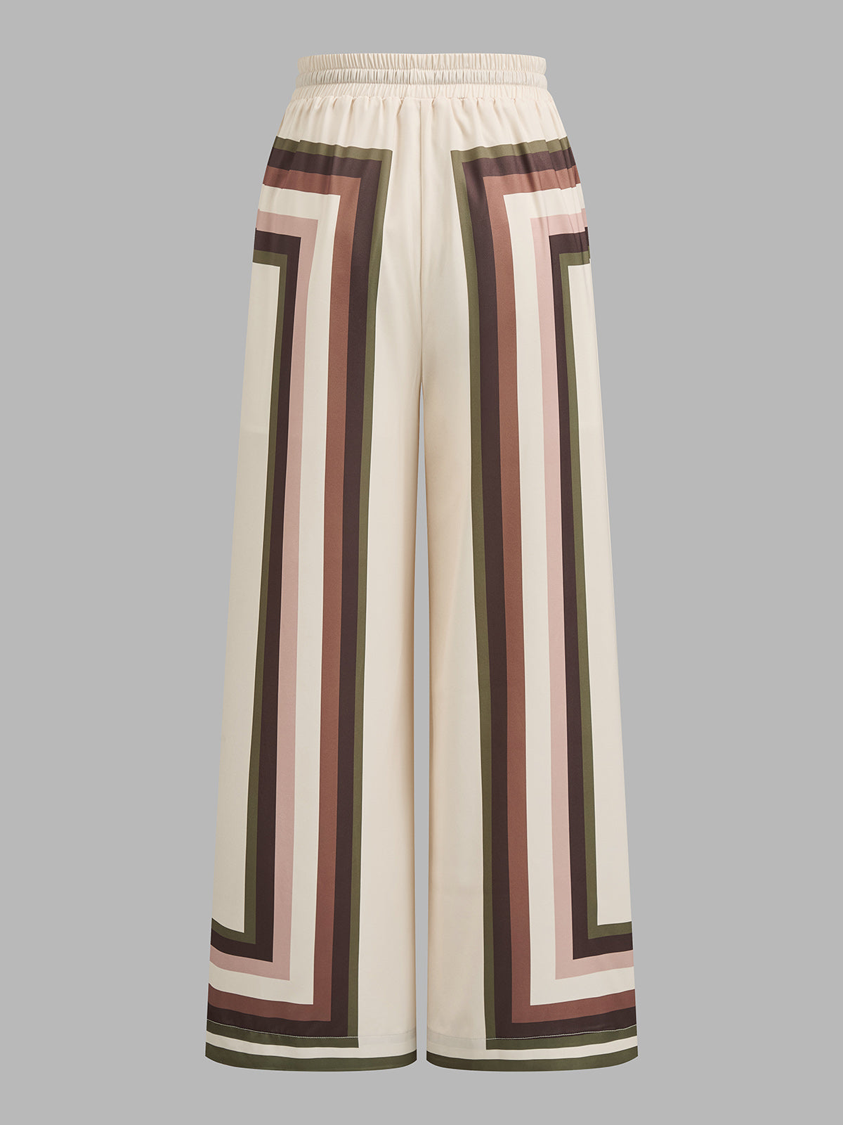 Geometric Print Tie Neck Shirt & Pants Set
