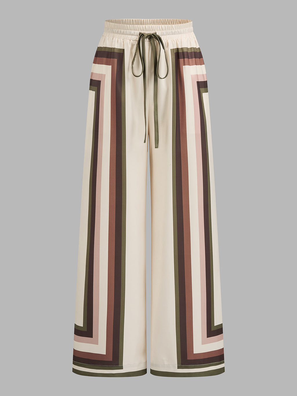 Geometric Print Tie Neck Shirt & Pants Set