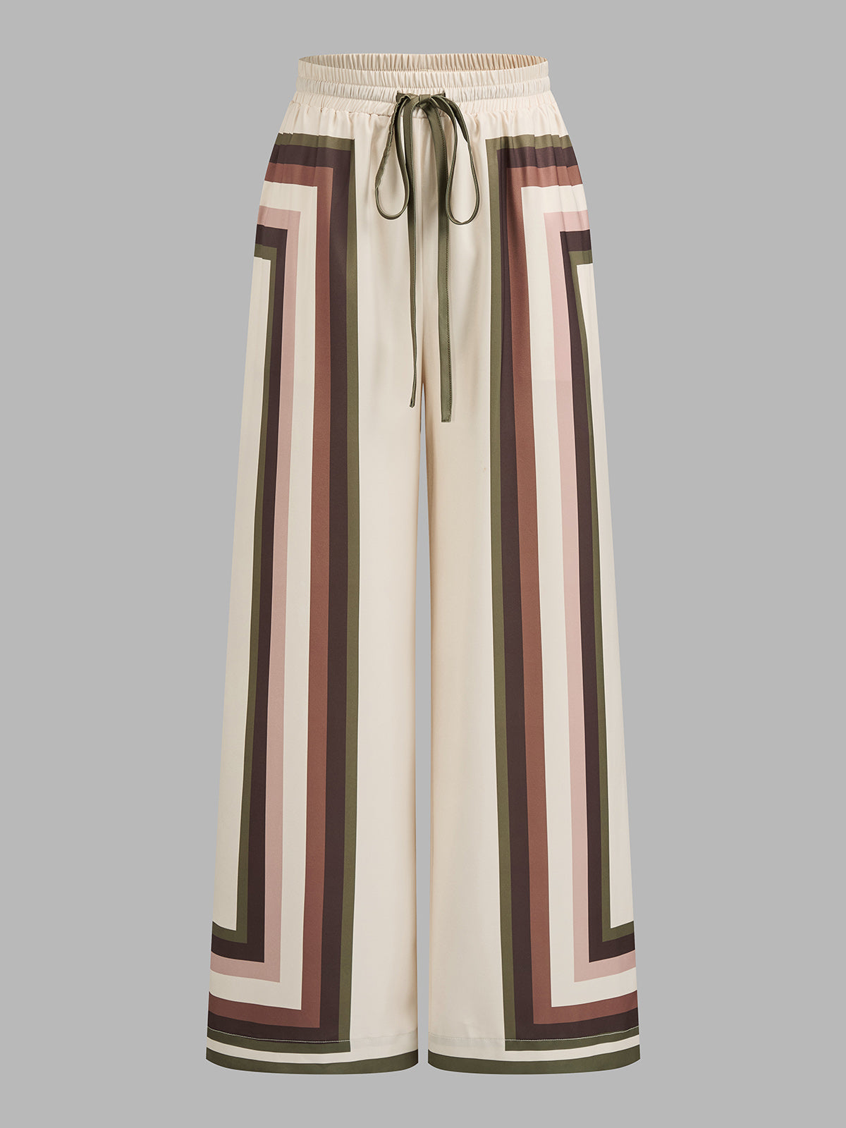 Geometric Print Tie Neck Shirt & Pants Set