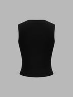 Crisscross Neck Sleeveless Knit Top