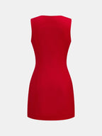 Snug V-Neck Sleeveless Short Dress