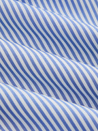 Collared Twisted Striped Short Sleeve Blouse