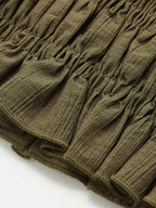 Sleeveless Smocked Ruffled Blouse