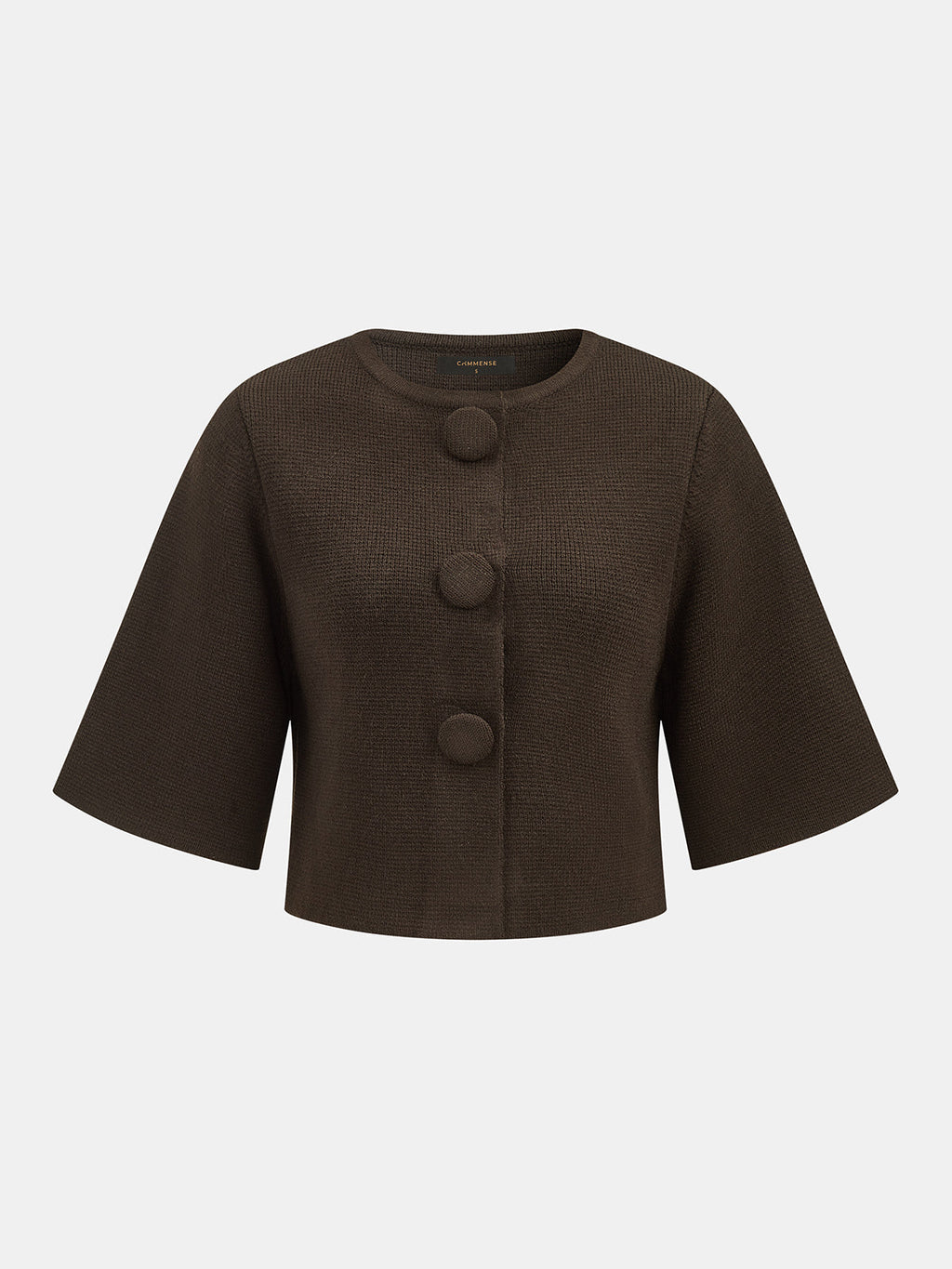 Half Sleeve Button Front Cropped Cardigan