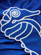 One-Shoulder Seahorse Appliqué Midi Dress