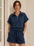 Half Zip Polo Casual Sweatshirt