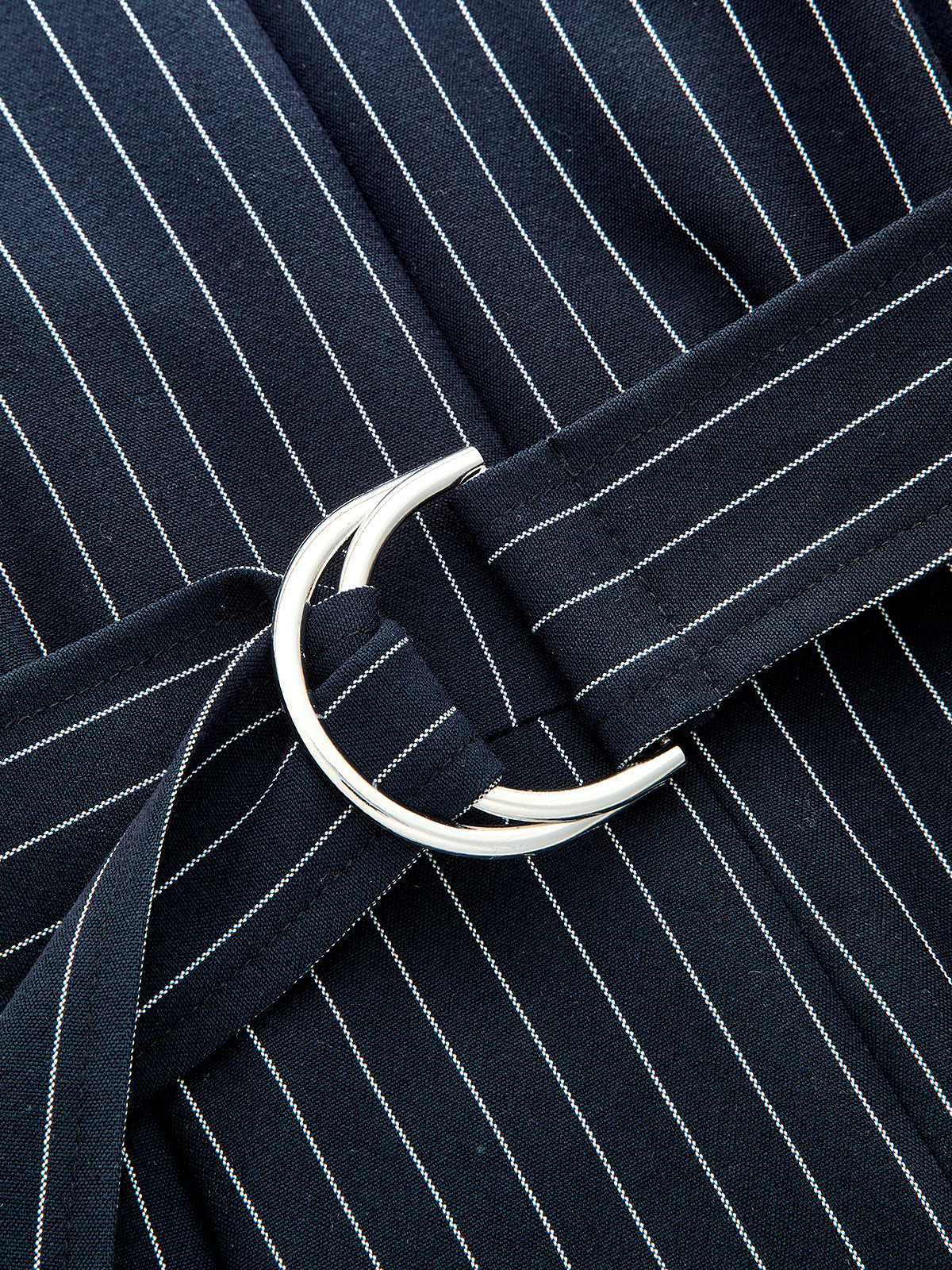 Striped Belted V-Neck Cap Sleeve Romper