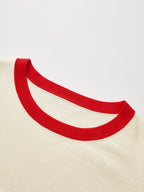 Detachable Sash Contrast Trim Knit Top
