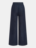 Denim Cropped Shirt & Wide Leg Jeans Set