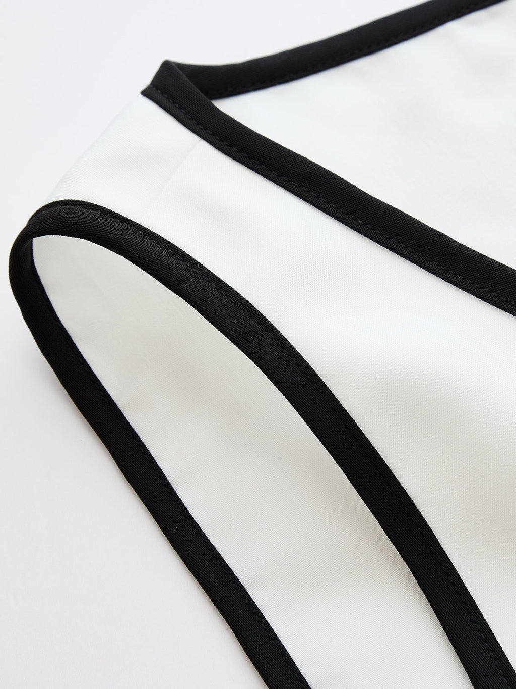 Contrast Trim Wrap Tie Sleeveless Mini Dress