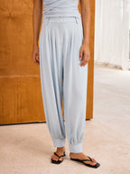 Pleated Mid Waist Jogger Pants