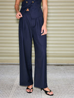 Double Button Lapel Vest & Pants Set