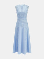 Lace Panel Sleeveless Midi Dress