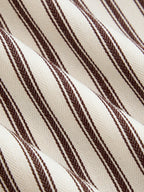 Roll Sleeve Striped Shirt Midi Dress