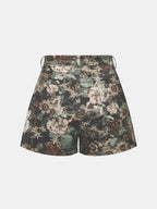 Vintage Floral Denim Shorts