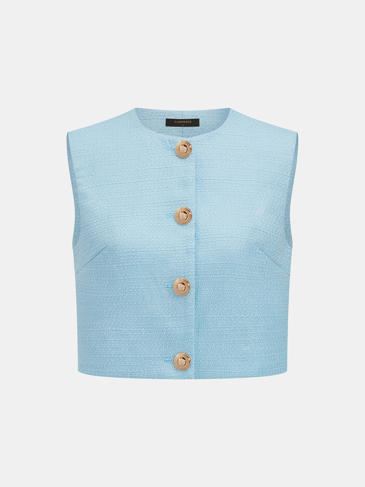Sleeveless Textured Vest & Pleated Pant Set