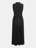 Draped Tie-Back Pleated Maxi Dress