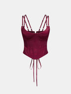 Double Strap Lace Up Satin Bustier