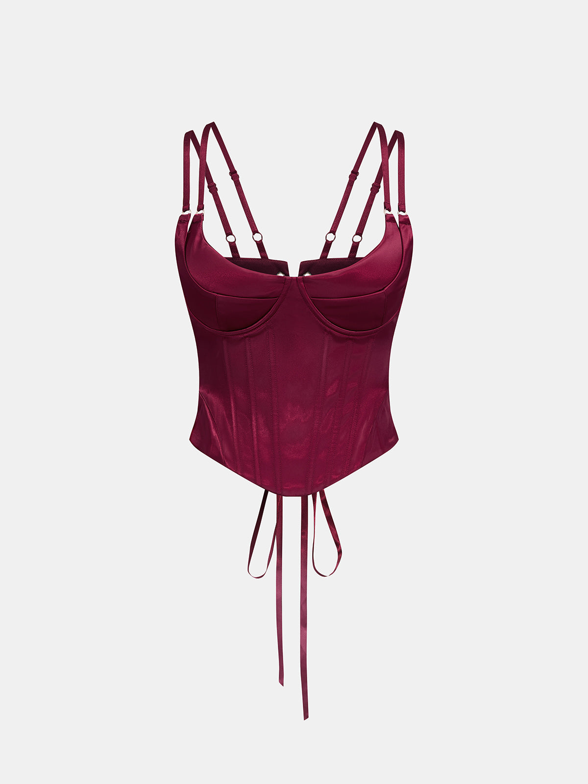 Double Strap Lace Up Satin Bustier