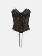 Leopard Print Lace Strapless Bustier