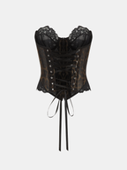 Leopard Print Lace Strapless Bustier