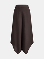 Irregular Hem Wide Leg Pants