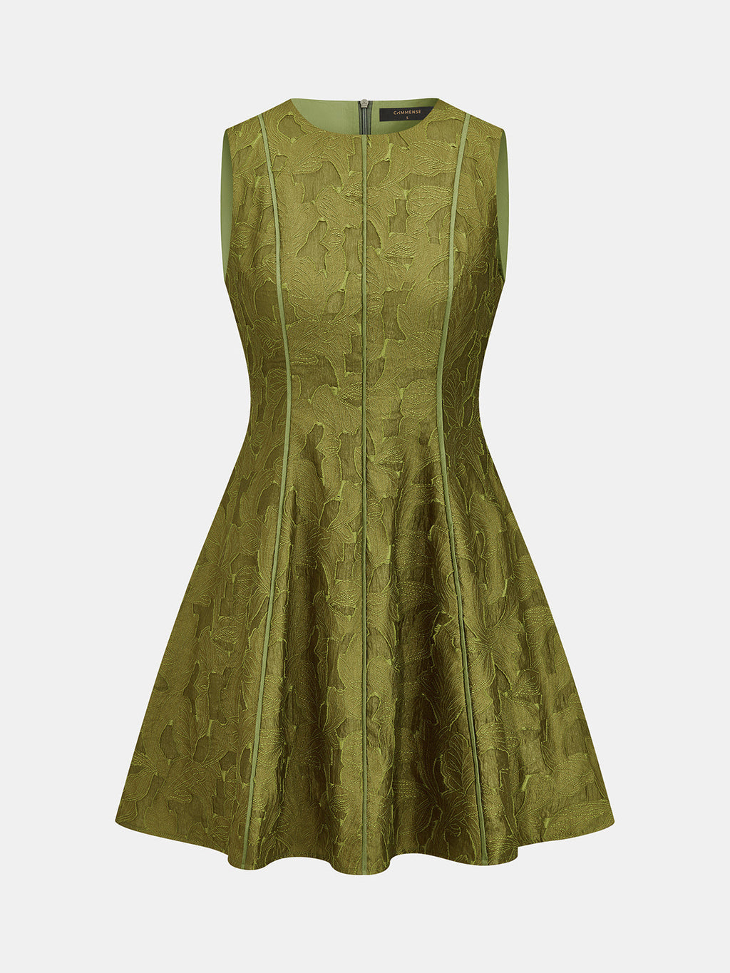 Sleeveless Jacquard Flared Mini Dress