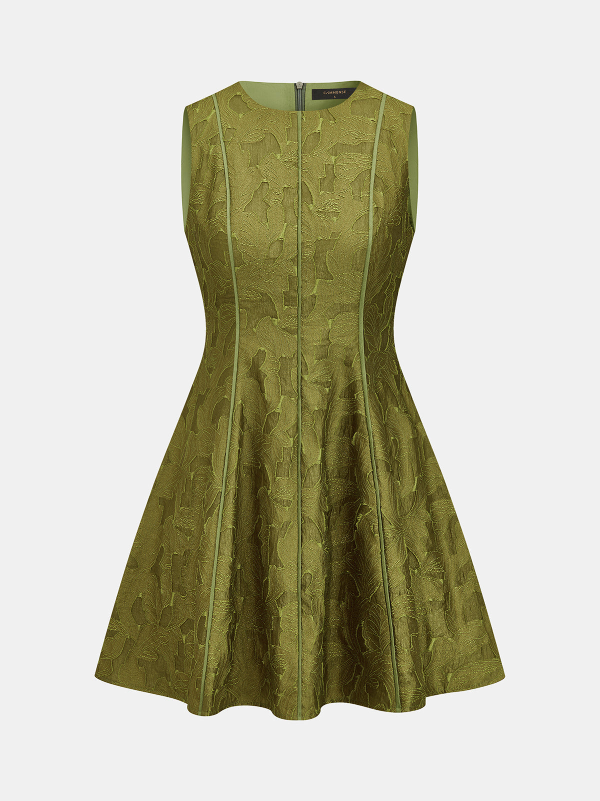 Sleeveless Jacquard Flared Mini Dress