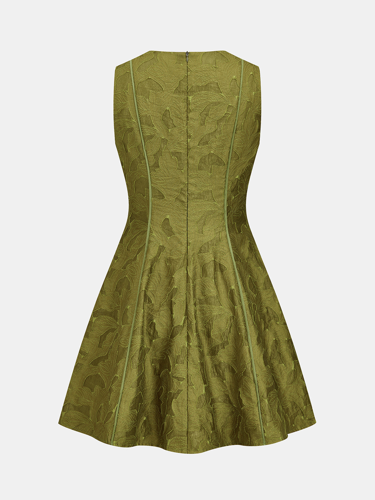 Sleeveless Jacquard Flared Mini Dress