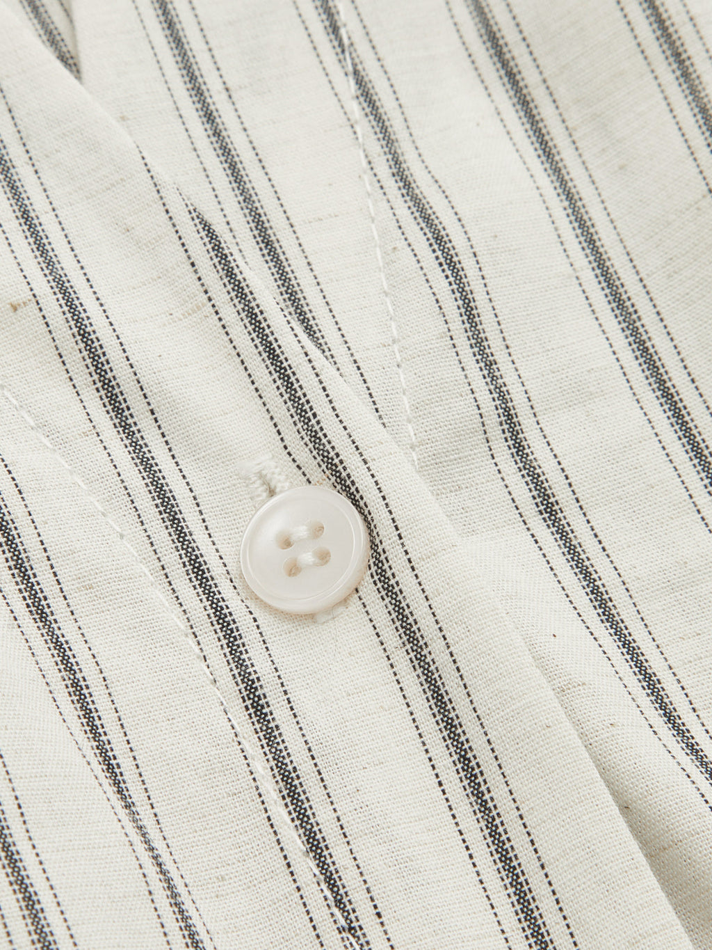 Striped Lace Panel Cotton Linen Blouse