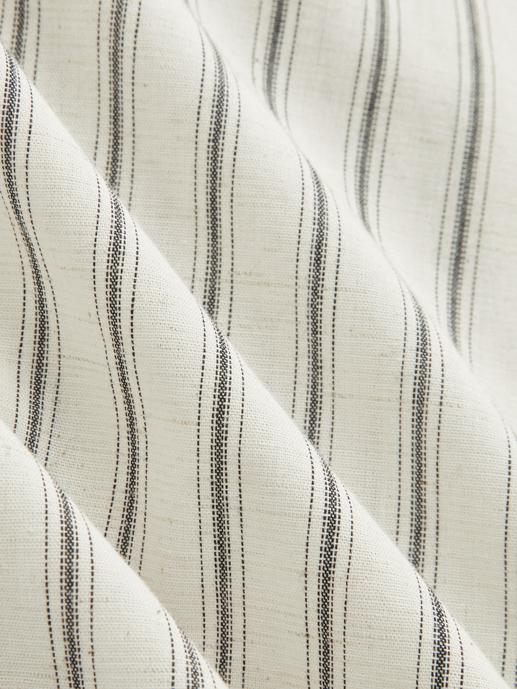 Striped Lace Panel Cotton Linen Blouse