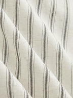 Striped Lace Panel Cotton Linen Blouse