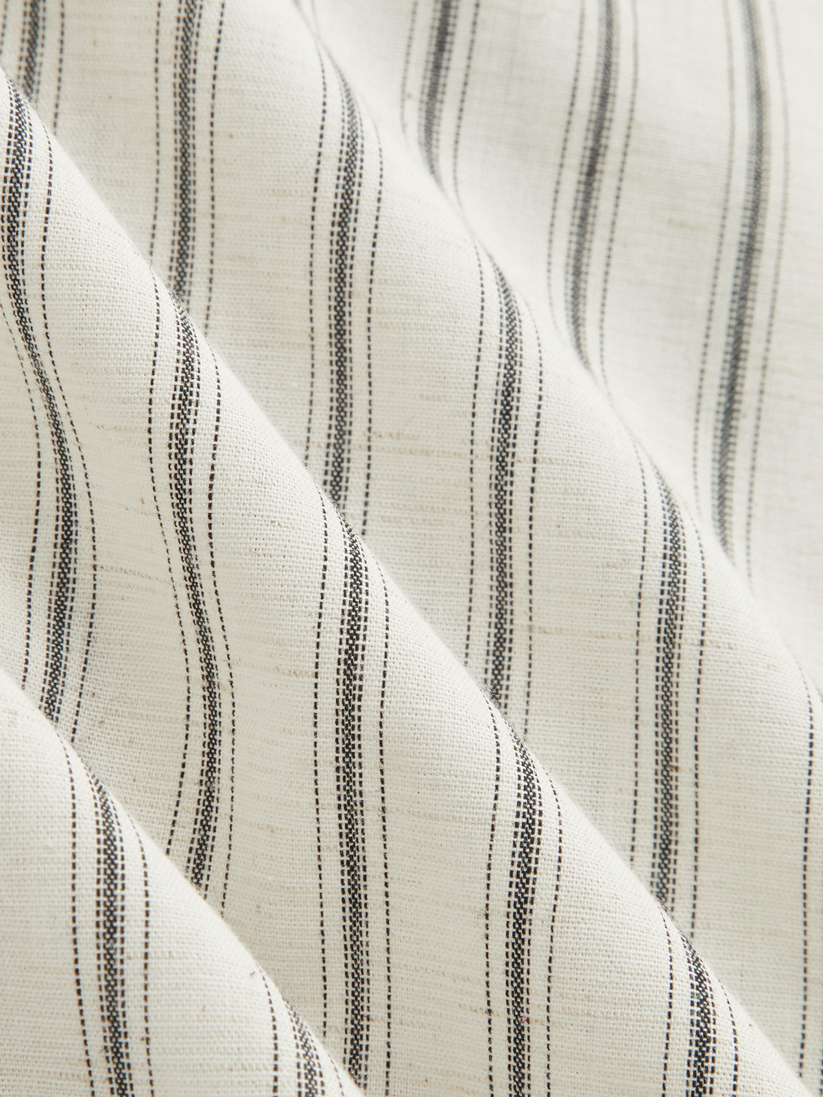 Striped Lace Panel Cotton Linen Blouse