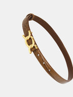 Crocodile Embossed Metal Buckle Leather Belt